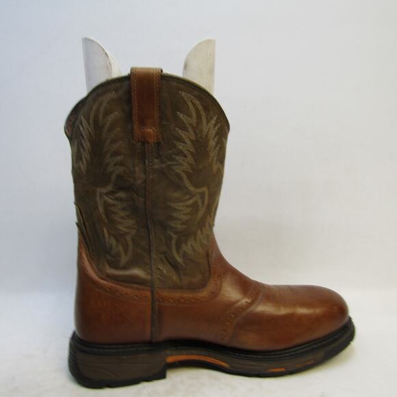 EUC Ariat Mens Sz 14 D Brown Leather Stockman Composite Toe Cowboy Western Boots main image 7